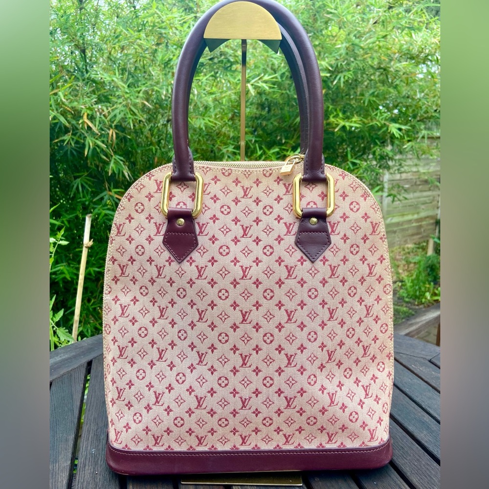 Vintage 2001 Louis Vuitton Mini Lin Alma Purse Burgundy Monogram